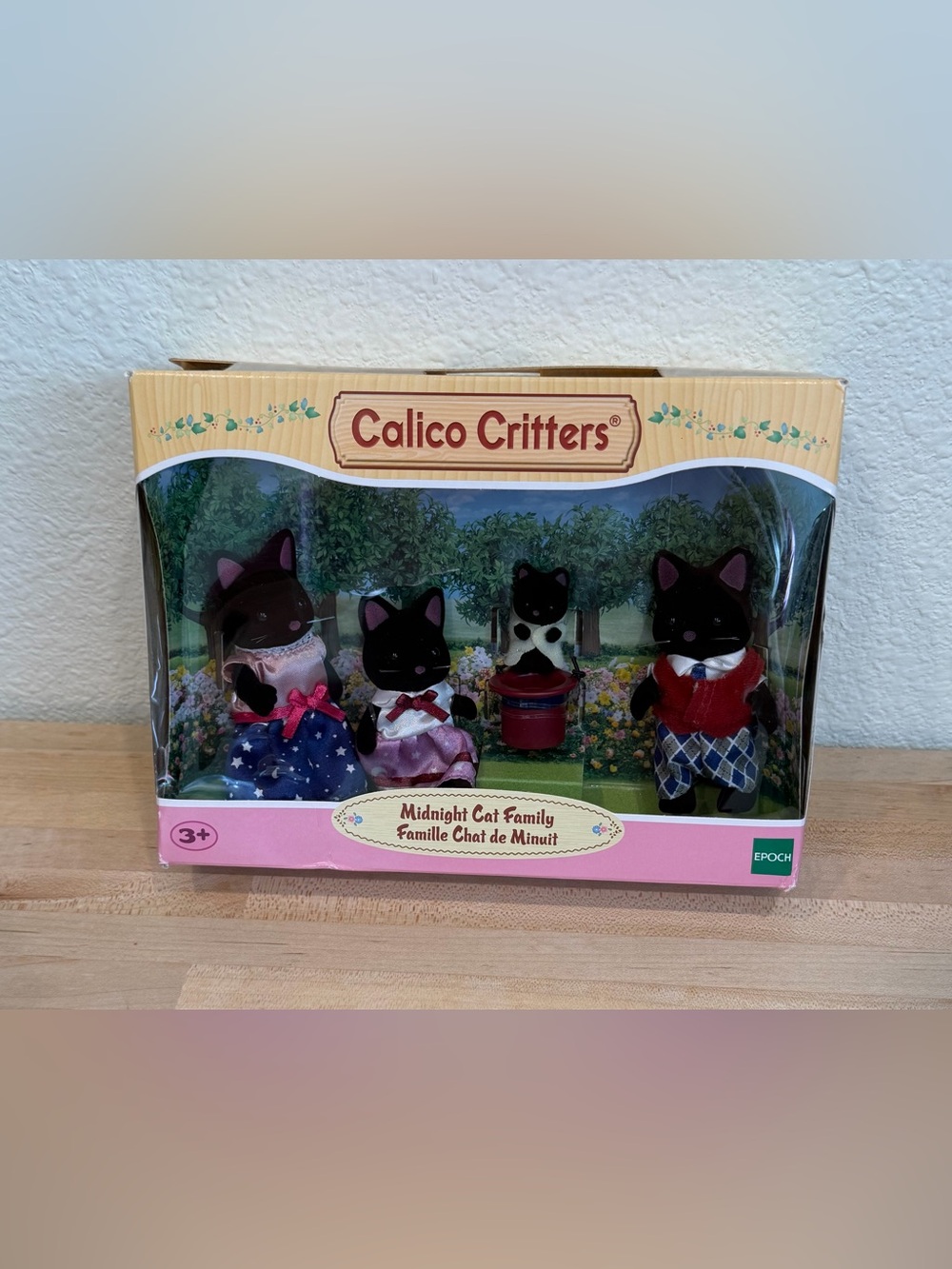NEW Calico Critters “Midnight Cat Family” Set Sylvanian Families Black Toy Dolls